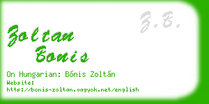 zoltan bonis business card